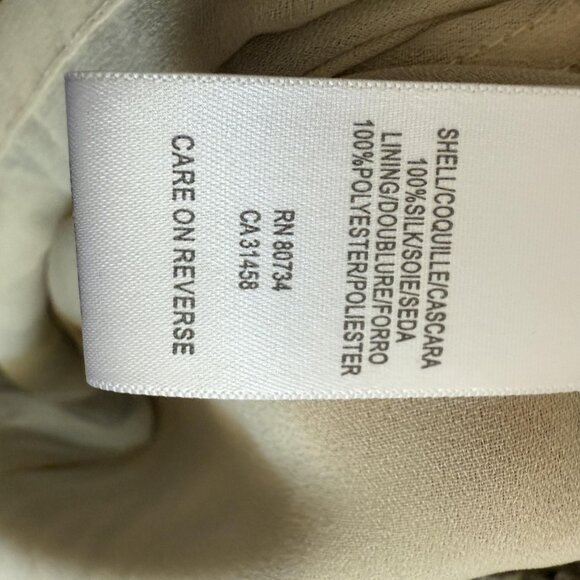 Tara Jarmon Silk Dress Ruffle Gathered Cream Black Designer - Picture 7 of 10